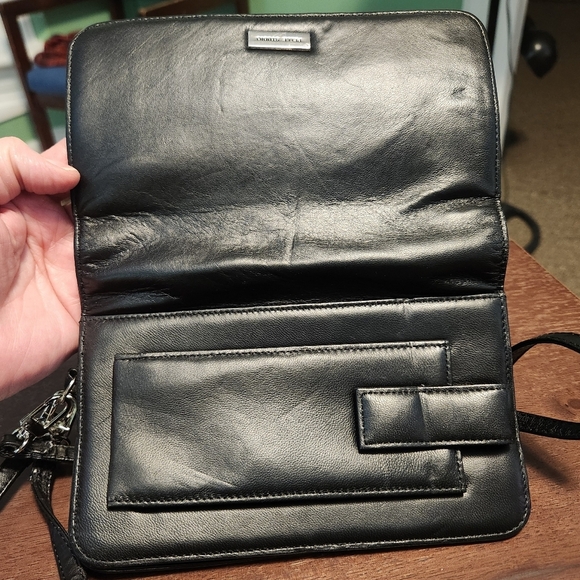 Wilson's Pelle Studio Black Leather Crossbody Wristlette Bag - Picture 14 of 16